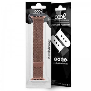 Correa COOL para Apple Watch Series 1 / 2 / 3 / 4 / 5 / 6 / 7 / 8 / 9 / SE (42 / 44 / 45 mm) Metal Rose Gold H