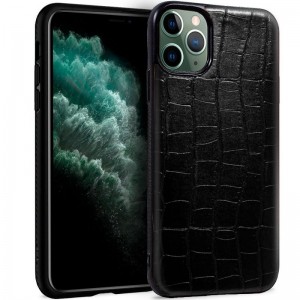 Carcaça COOL para iPhone 11 Pro Max couro crocodilo preto D