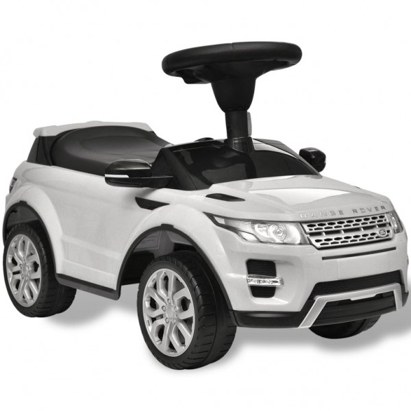 Coche de juguete blanco con música. modelo Land Rover 348 D