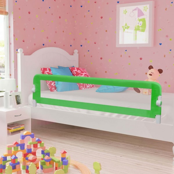 Barandilla de seguridad cama de niño poliéster verde 180x42 cm D