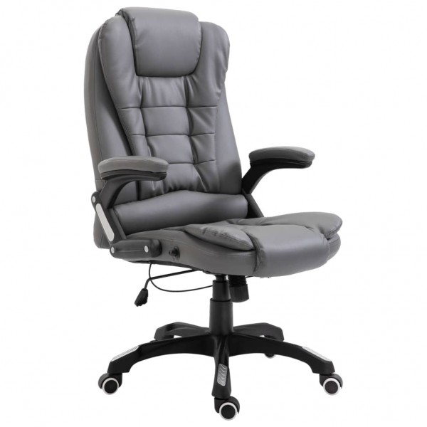 Cadeira de escritório de couro sintético cinza-antracita D