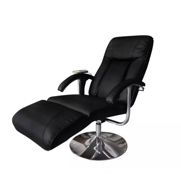 Black Synthetic Leather Massage poltrona D