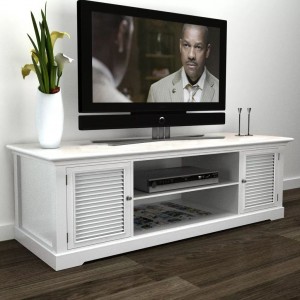 Mueble para TV con ruedas aglomerado blanco 90x35x35 cm - referencia  Mqm-800180