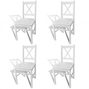 Cadeiras de jantar 4 unidades madeira de pinho branco D