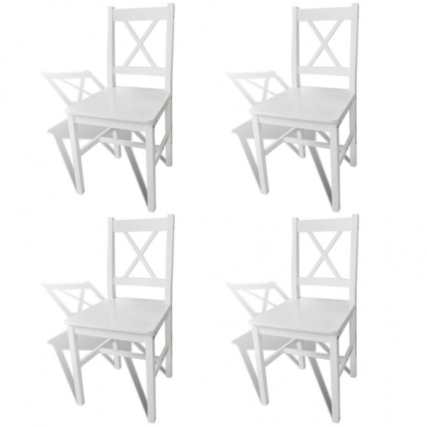 Cadeiras de jantar 4 unidades madeira de pinho branco D