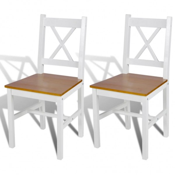 Cadeiras de jantar 2 unidades madeira de pinho branco D