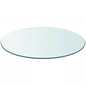 Tabela de mesa de vidro temperado redonda de 400 mm D
