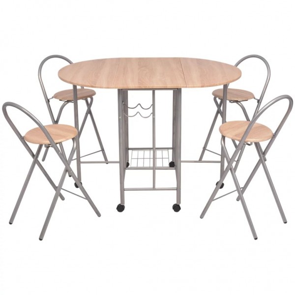 Conjunto de jantar dobrável 5 pcs MDF M 2