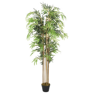 Árbol de bambú artificial con 500 hojas verde 80 cm D
