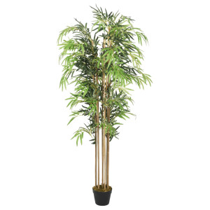 Árbol de bambú artificial con 1650 hojas verde 180 cm D