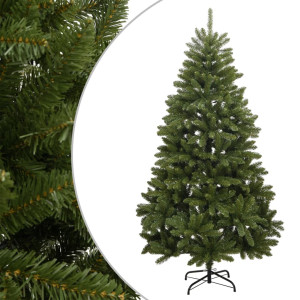 Árbol de Navidad artificial con bisagras y soporte verde 240 cm D