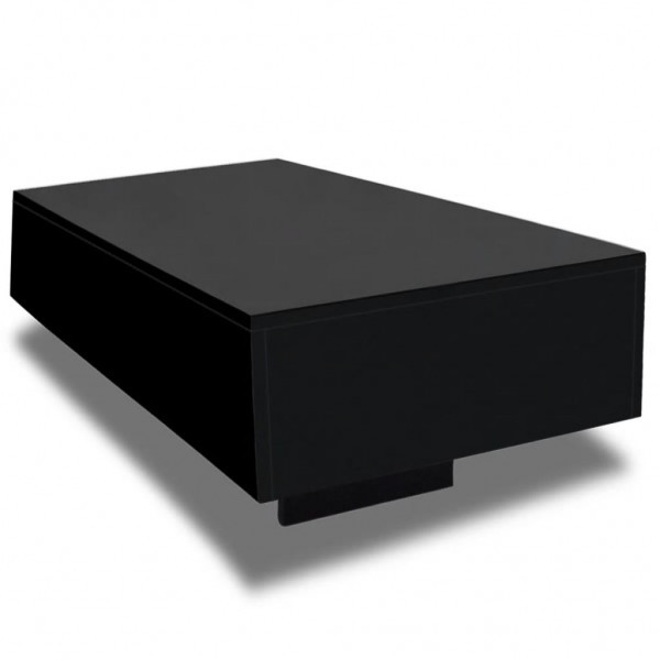 Mesa de centro rectangular negra con brillo D