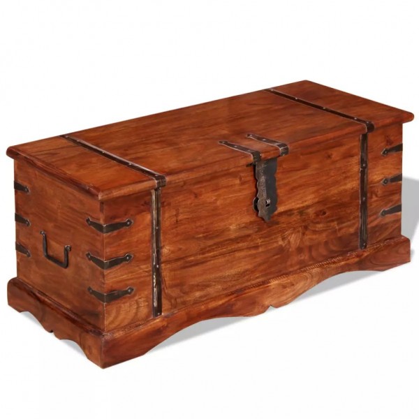 Baúl de almacenamiento de madera maciza D