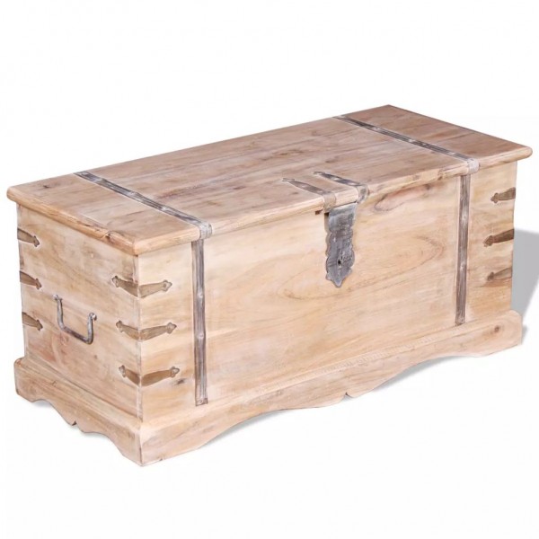 Baúl de almacenamiento de madera de acacia D
