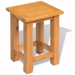 Mesa auxiliar de madera maciza de roble 27x24x37 cm D