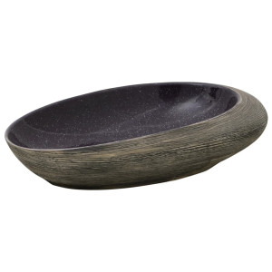 Lavabo sobre encimera ovalado cerámica morado gris 59x40x14 cm D