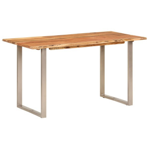 Mesa de jantar madeira maciça de acacia 140x70x76 cm D