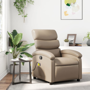 Assento de massagem reclinável de couro sintético de cor capuchinho D