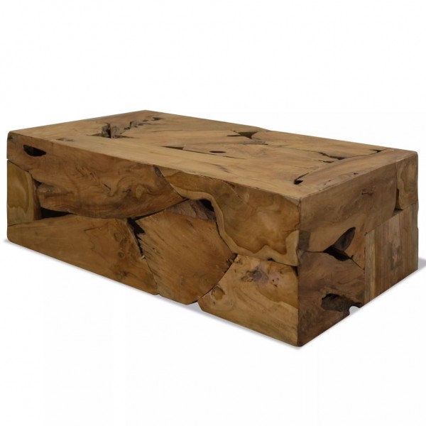 Mesa de centro 90x50x30 cm de madera de teca genuina marrón D