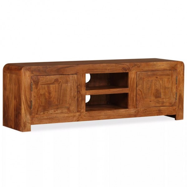 Mueble para TV madera maciza con acabado Sheesham 120x30x40 cm D