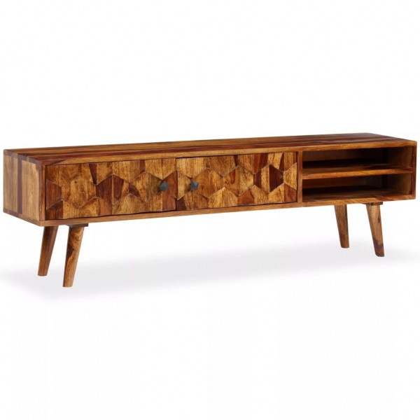 Mueble para TV de madera maciza de sheesham 140x30x40 cm D