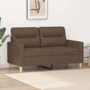 Sofá de 2 plazas de tela marrón 120 cm D