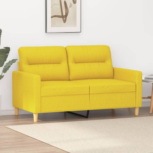 Sofá de 2 plazas de tela amarillo claro 120 cm D
