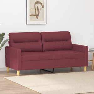 Sofá de 2 plazas de tela rojo tinto 140 cm D