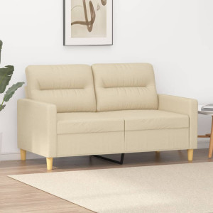 Sofá de 2 plazas de tela color crema 120 cm D