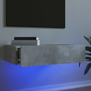 Mueble de TV con luces LED gris hormigón 60x35x15.5 cm D