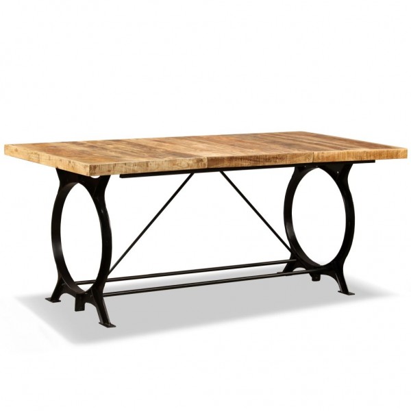 Mesa de salón comedor de madera maciza de mango rugosa 180 cm D