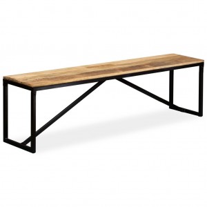 Banco de madera de mango maciza 160x35x45 cm D