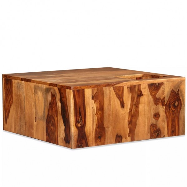 Mesa de centro de madera maciza de sheesham 70x70x30 cm D