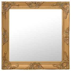 Espejo de pared estilo barroco dorado 60x60 cm D