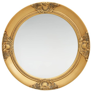Espejo de pared estilo barroco dorado 50 cm D
