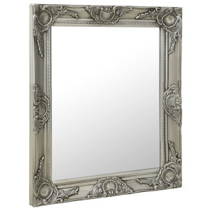Espejo de pared estilo barroco plateado 50x60 cm D