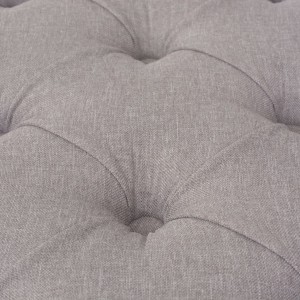 Banco lino y madera maciza gris oscuro 110x38x48 cm H