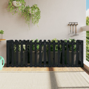 Arriate elevado jardín con valla madera pino negro 200x50x70cm D