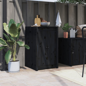 Puertas para cocina exterior madera maciza pino negro 50x9x82cm D
