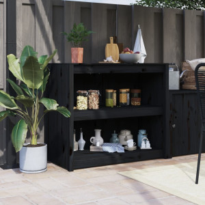 Mueble de cocina exterior madera maciza pino negro 106x55x92 cm D
