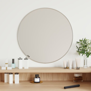 Espejo de pared redondo plateado Ø 50 cm D
