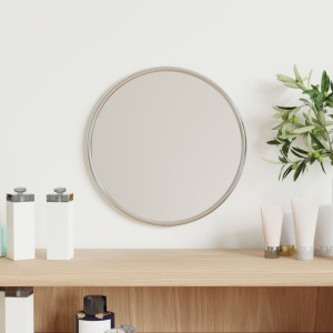 Espejo de pared redondo plateado Ø20 cm D