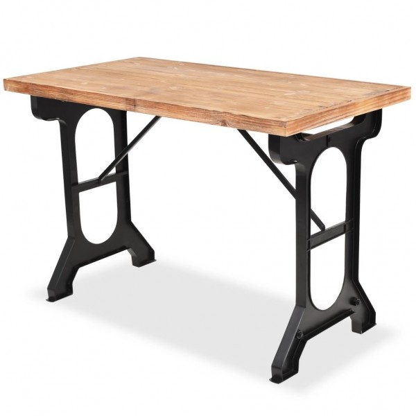 Mesa de estar mesa de jantar de madeira maciça de abeto 122x65x82 cm D