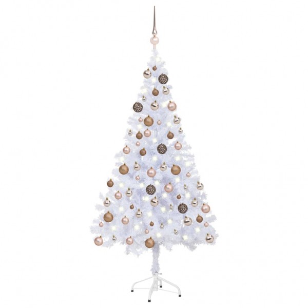 Árbol de Navidad artificial con luces y bolas 380 ramas 150 cm D