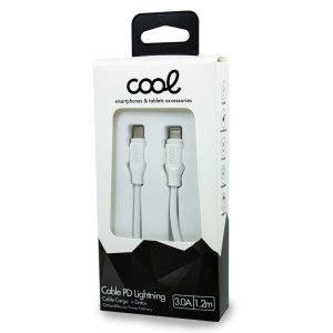 Cable USB Compatible COOL Universal TIPO-C a Lightning (1.2 metros) Blanco H