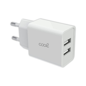 Cargador Red Universal Entrada 2 x USB COOL 2.4 Amperios Blanco D