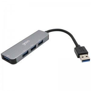 USB universal Hub COOL 4 portas USB (2.0 / 3.0) Alumínio cinzento D