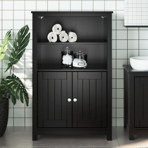 Mueble de baño BERG madera maciza de pino negro 69.5x34x110 cm D