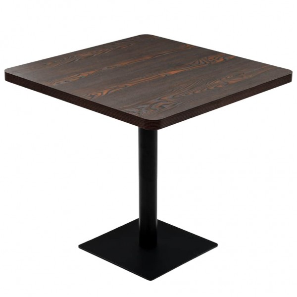 Mesa bar bistrô quadrada em aço e MDF cinza escuro 80x80x75 cm D