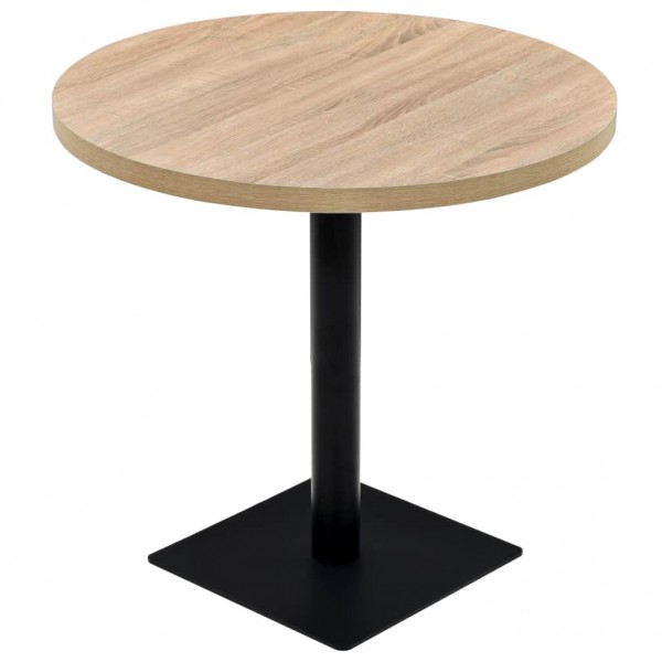 Mesa de bar bistro MDF e aço redondo 80x75 cm cor de carvalho D